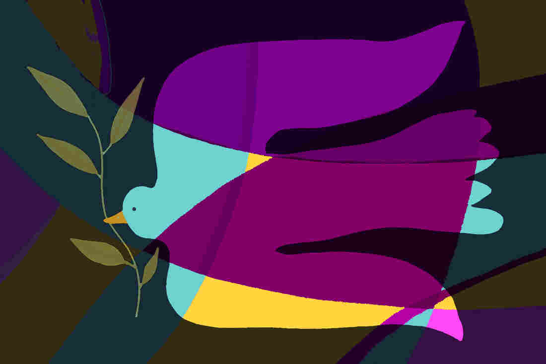 Dove carrying an olive branch