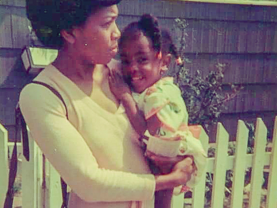 Sarah Churchill in the Bronx at a family gathering with her daughter Yomi in 1976.
(Courtesy of Yomi Wrong)