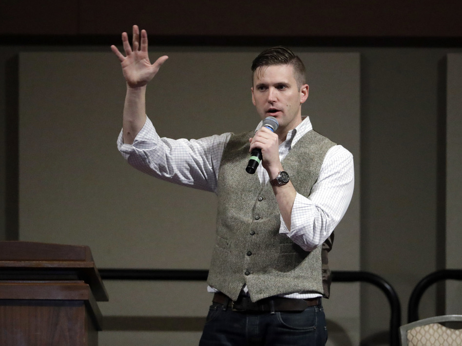 Richard Spencer speaks at the Texas A&M University campus in December 2016. (David J. Phillip/AP)