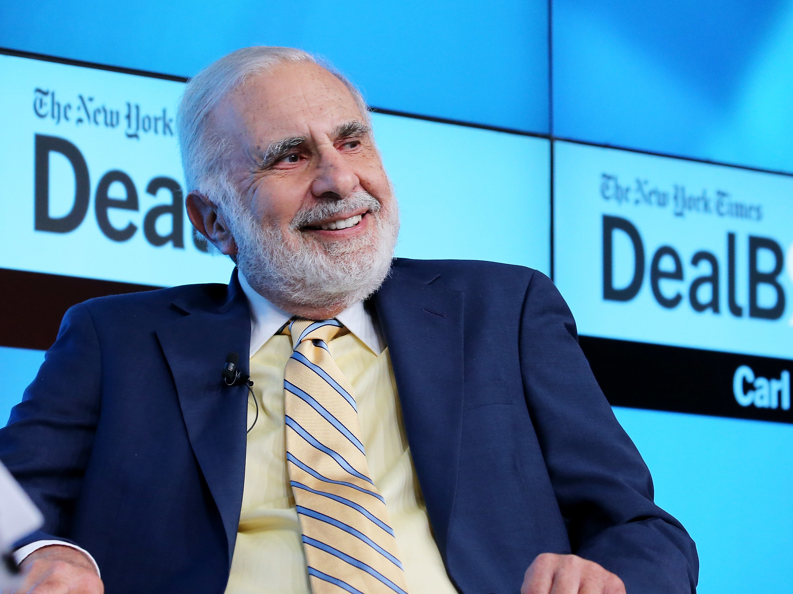 Chairman of Icahn Enterprises Carl Icahn participates in a panel discussion in 2015. (Getty Images for New York Times)