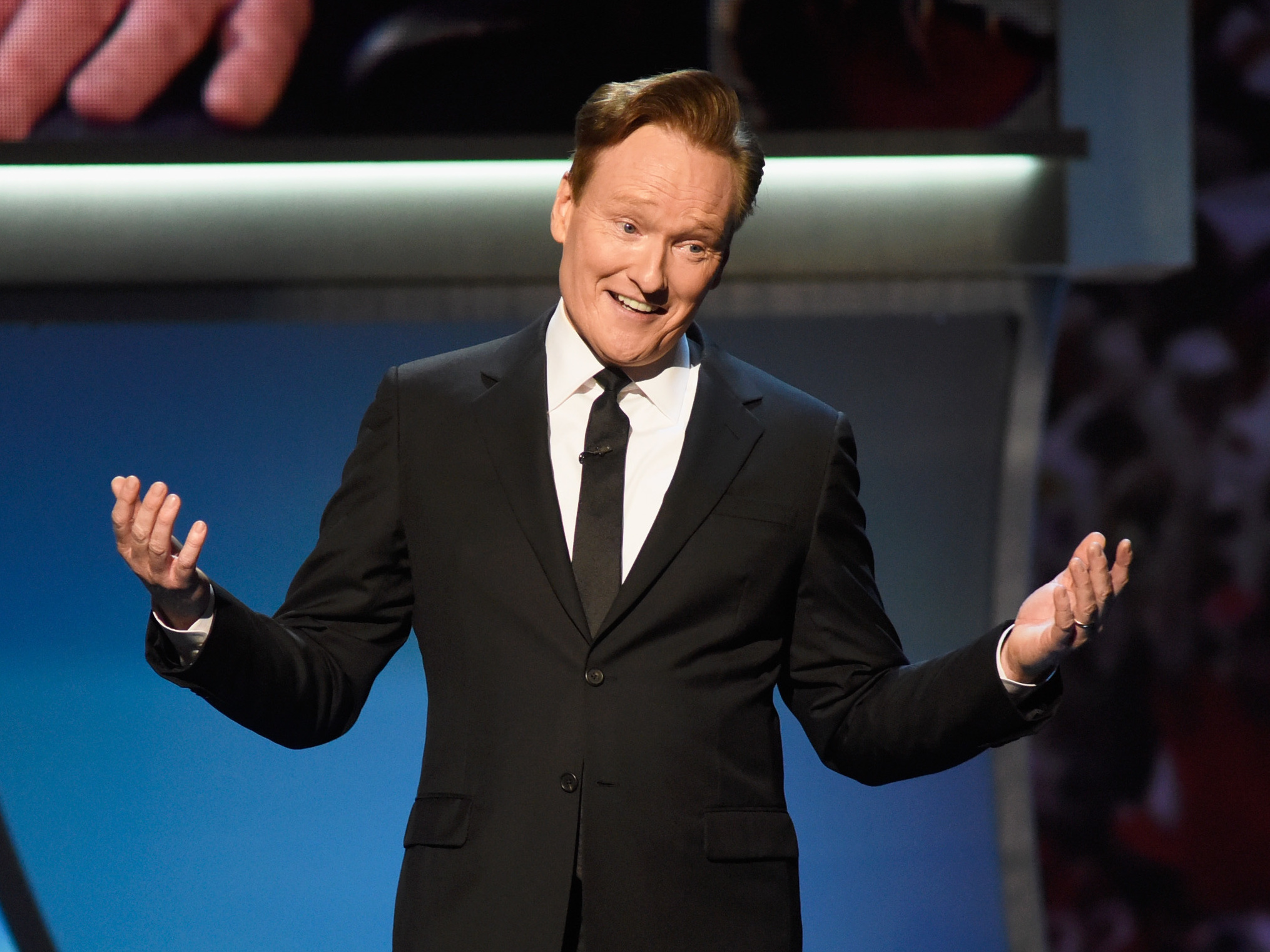 Conan O'Brien in 2016. He is being sued by a writer who accuses him of stealing jokes. O'Brien says the idea of stealing someone else's comedy makes him physically ill. (Getty Images)