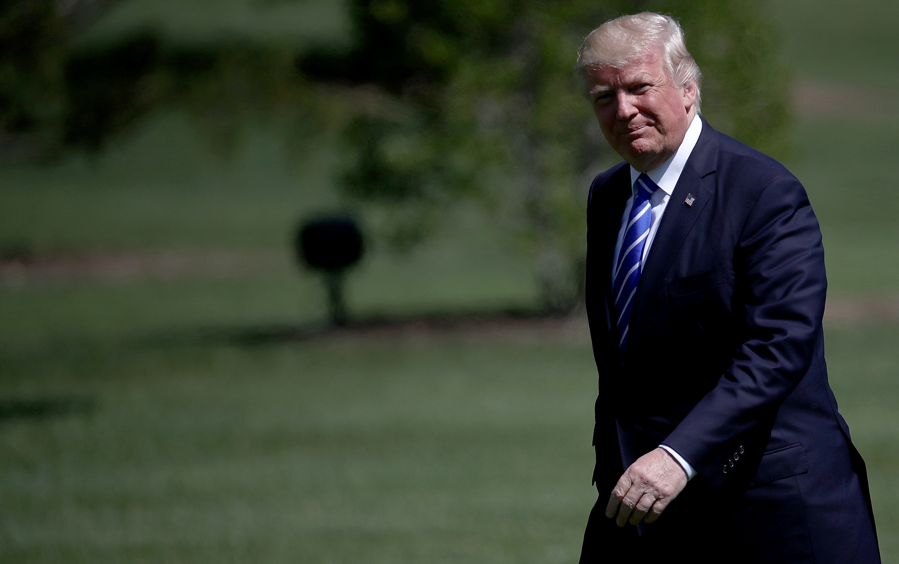 President Trump returns to the White House on Wednesday from a trip to Connecticut. He leaves Friday for his first trip abroad. (Getty Images)
