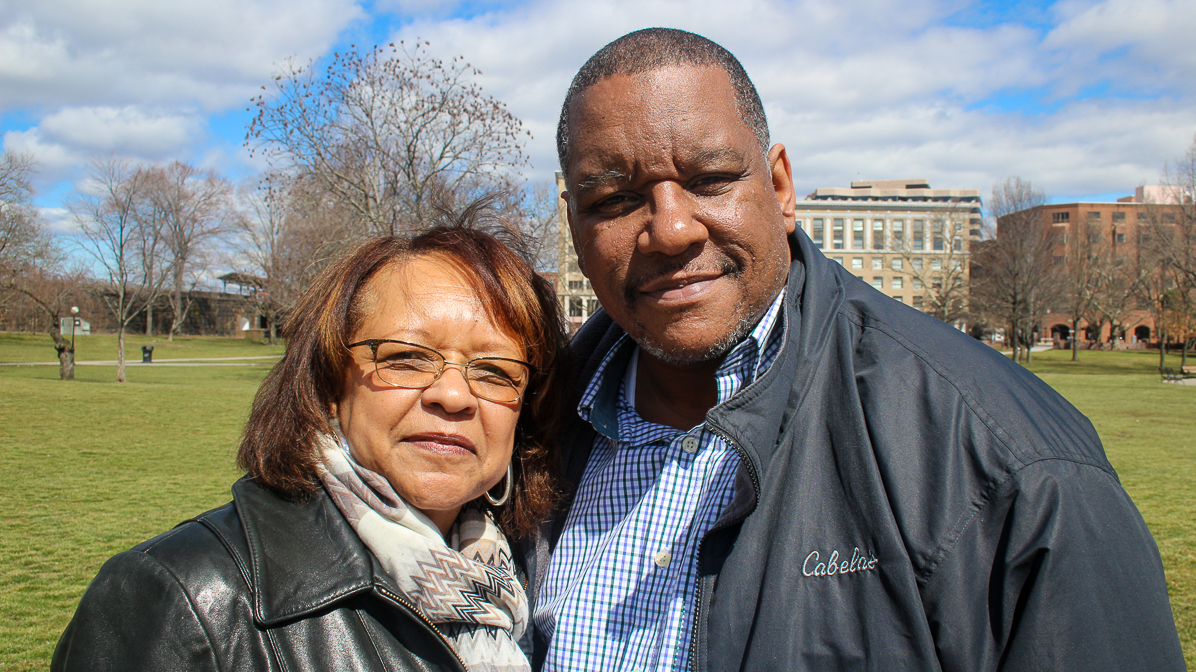 Roberta Vincent with her son, Robert Howard II,<strong> </strong>at their StoryCorps interview in Hartford, Conn. (Courtesy of StoryCorps)