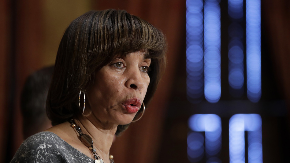 Mayor Catherine Pugh speaks at a news conference at City Hall in Baltimore on April 4. (Patrick Semansky/AP)