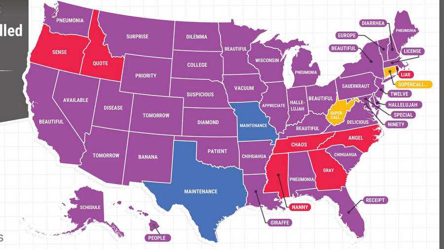 Misspellings, Mapped: America The How-Do-You-Spell-Beautiful?