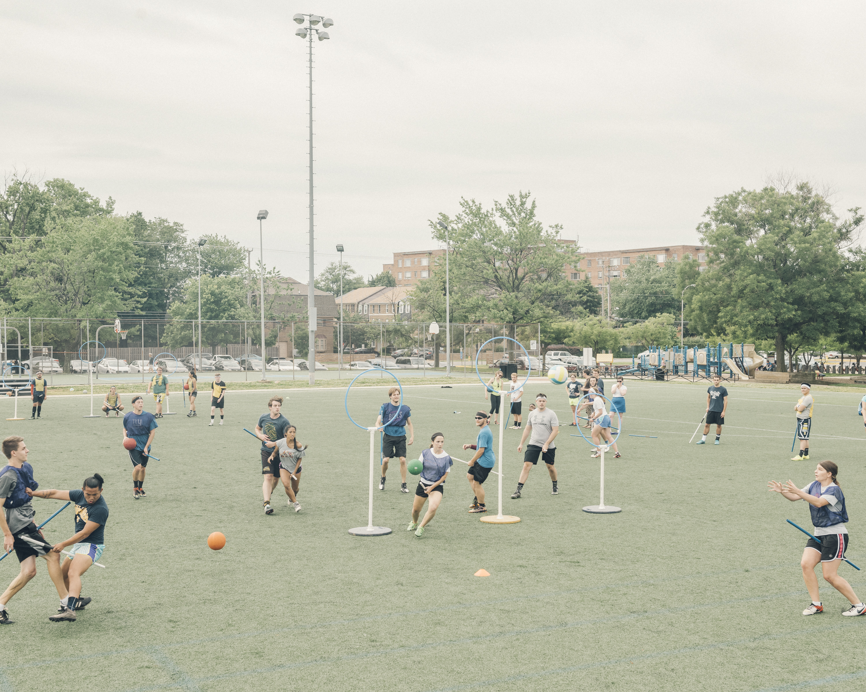 The Washington Admirals quidditch team prepares for the Major League Quidditch season, which begins this weekend. (Jared Soares for NPR)