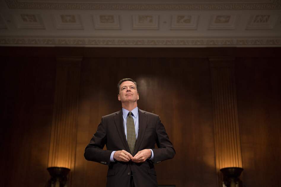 Then-FBI Director James Comey prepares to testify before the Senate Judiciary Committee on Capitol Hill on May 3. (Jim Watson/AFP/Getty Images)