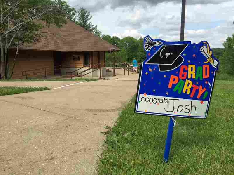 A graduation party in Iowa that the randomization app chose for Max to attend.