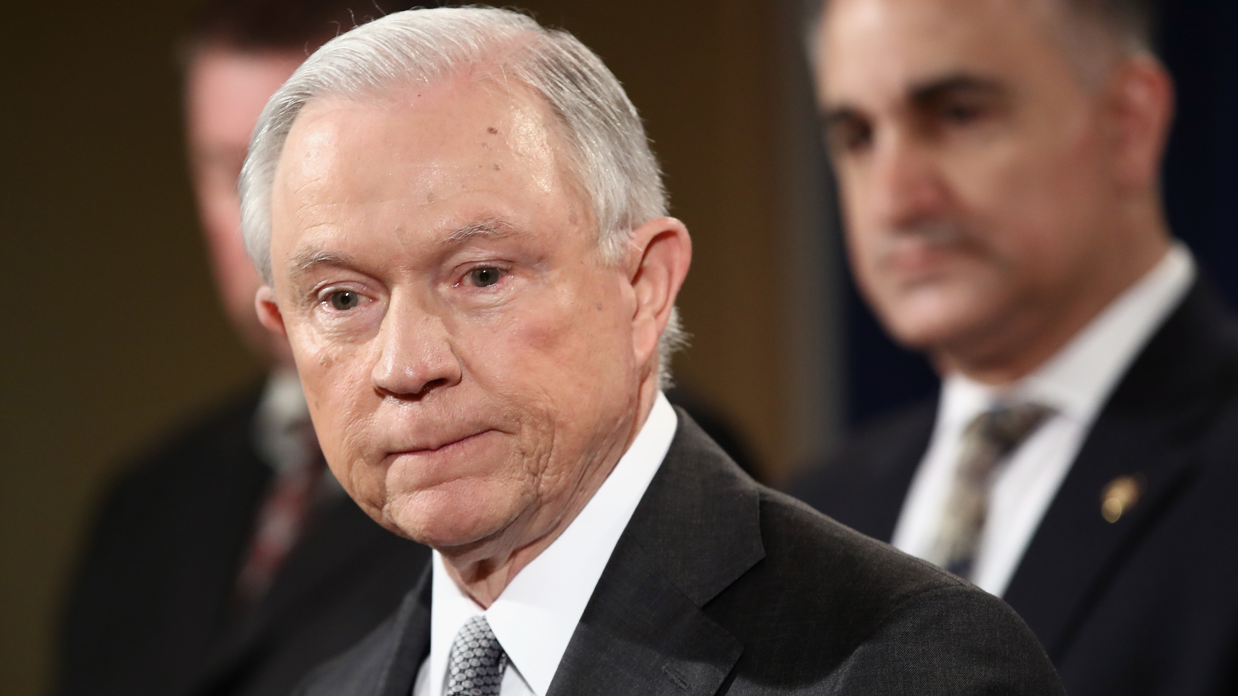 U.S. Attorney General Jeff Sessions delivers remarks during the Sergeants Benevolent Association of New York City event on May 12, 2017 in Washington, D.C. (Getty Images)