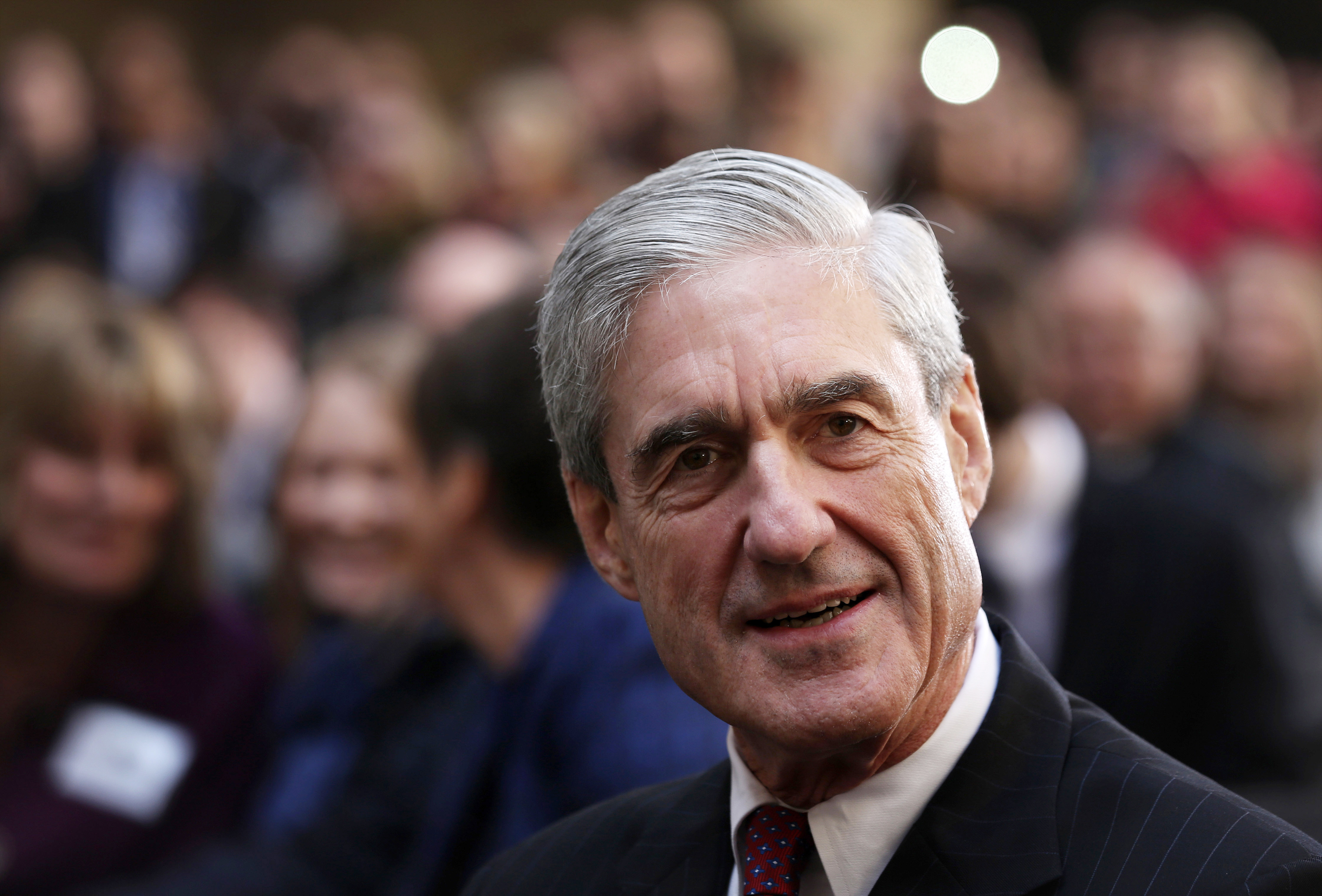 Former FBI Director Robert Mueller attends the ceremonial swearing-in of FBI Director James Comey at the FBI headquarters in 2013. (Getty Images)