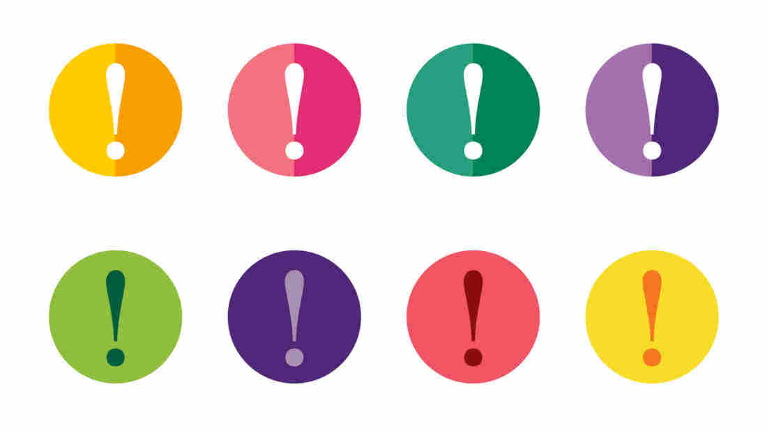 After Years Of Restraint, A Linguist Says 'Yes!' To The Exclamation Point 1 Colorful exclamation points.