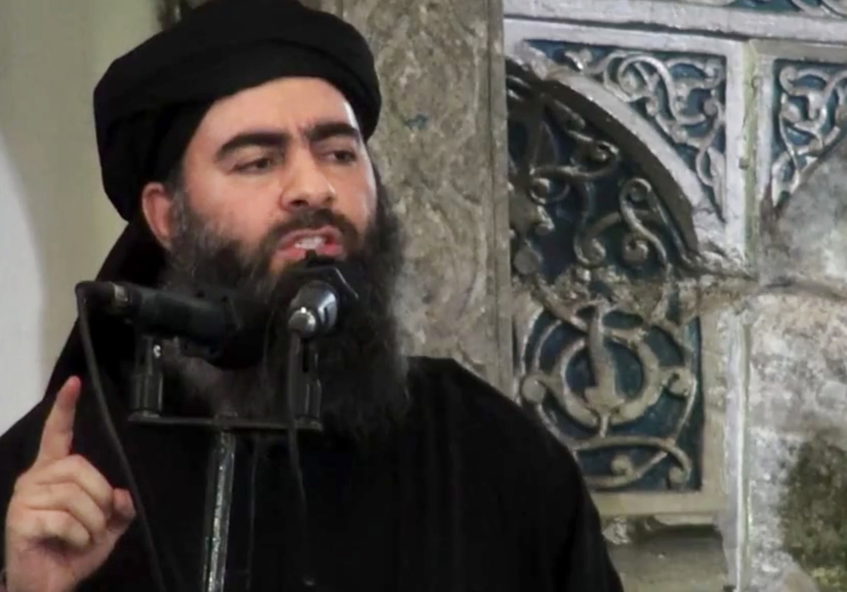 Russian officials say they have not confirmed that a strike on ISIS killed the extremist group's leader, Abu Bakr al-Baghdadi, shown in 2014.