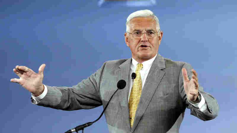 Bob Lutz speaks at the rollout of the Chevrolet Volt hybrid electric vehicle on Nov. 30, 2010, in Detroit, Mich.