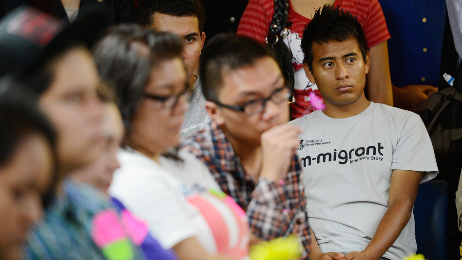 Immigrants who were brought to the U.S. illegally as children, known as "Dreamers," listen to the kick off of the Obama administration's Deferred Action for Childhood Arrivals program in 2012. (Kevork Djansezian/Getty Images)