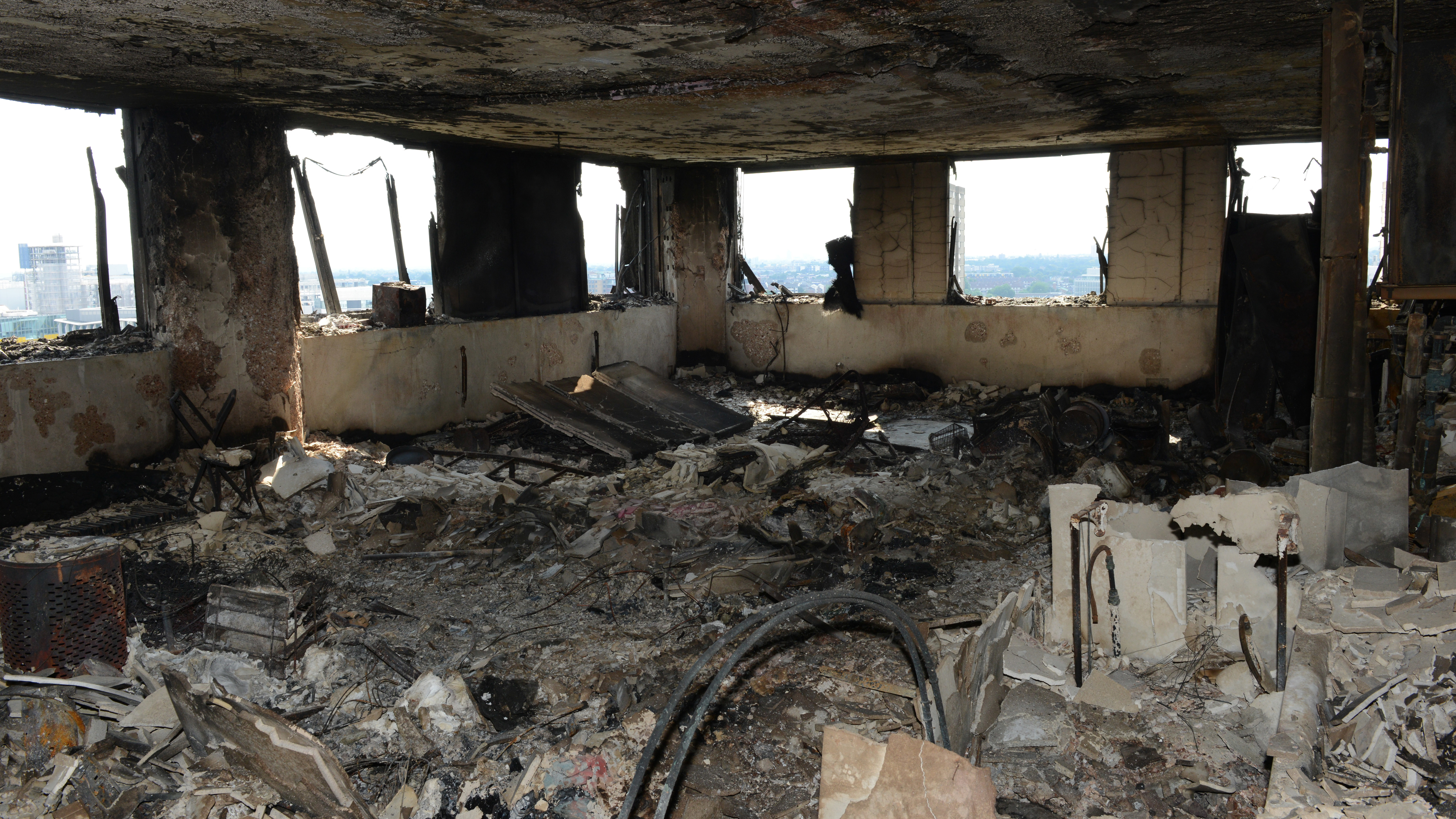 A photo released by the Metropolitan Police shows a view of an apartment in the Grenfell Tower, which was devastated by a fire last Wednesday.
