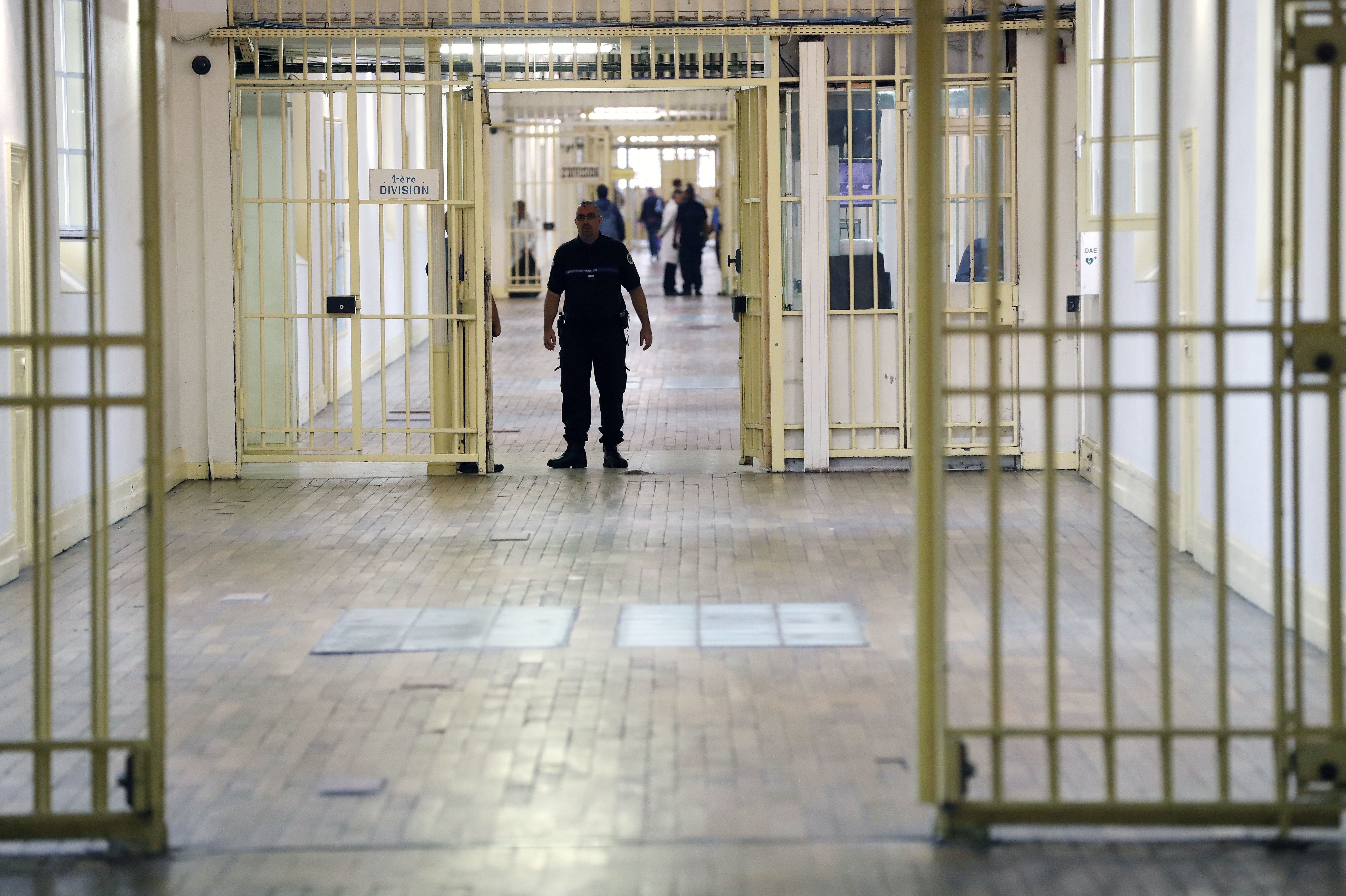 An officer stands at the Fresnes Prison in France in September 2016. Fresnes was the first French prison to separate radicalized inmates from the general prison population. (AFP/Getty Images)