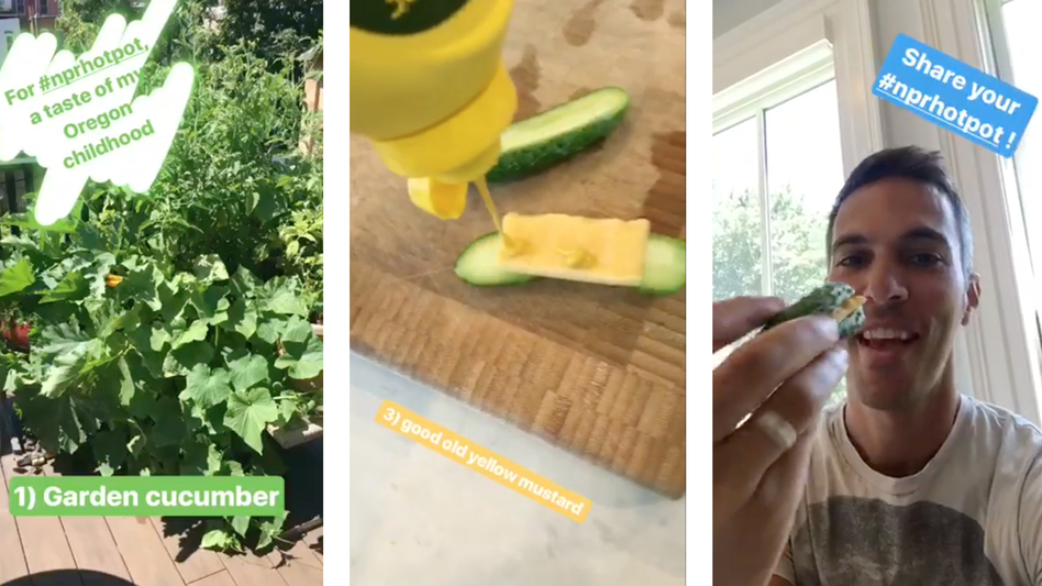 NPR's Ari Shapiro shared this Instagram story of the cucumber dish that reminds him of his childhood summers in Oregon. (Ari Shapiro/NPR)