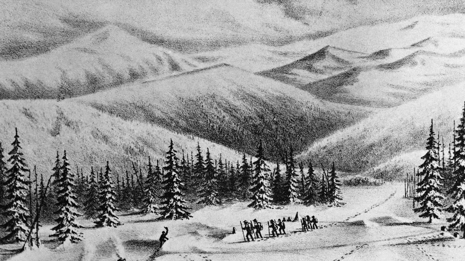 Author Michael Wallis says there are modern lessons to learn from the Donner Party — primarily about the fatal combination of ignorance and arrogance. Above, an undated drawing of the pioneers, looking to make their way West.