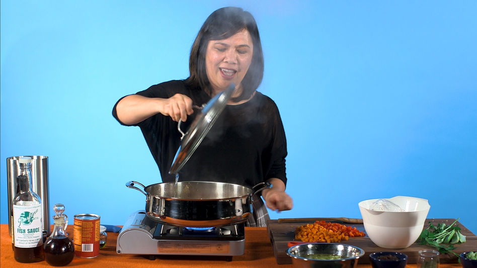 Chef and journalist Wilma Consul cooks picadillo, a dish she learned to make as a young girl in the Philippines. (NPR)