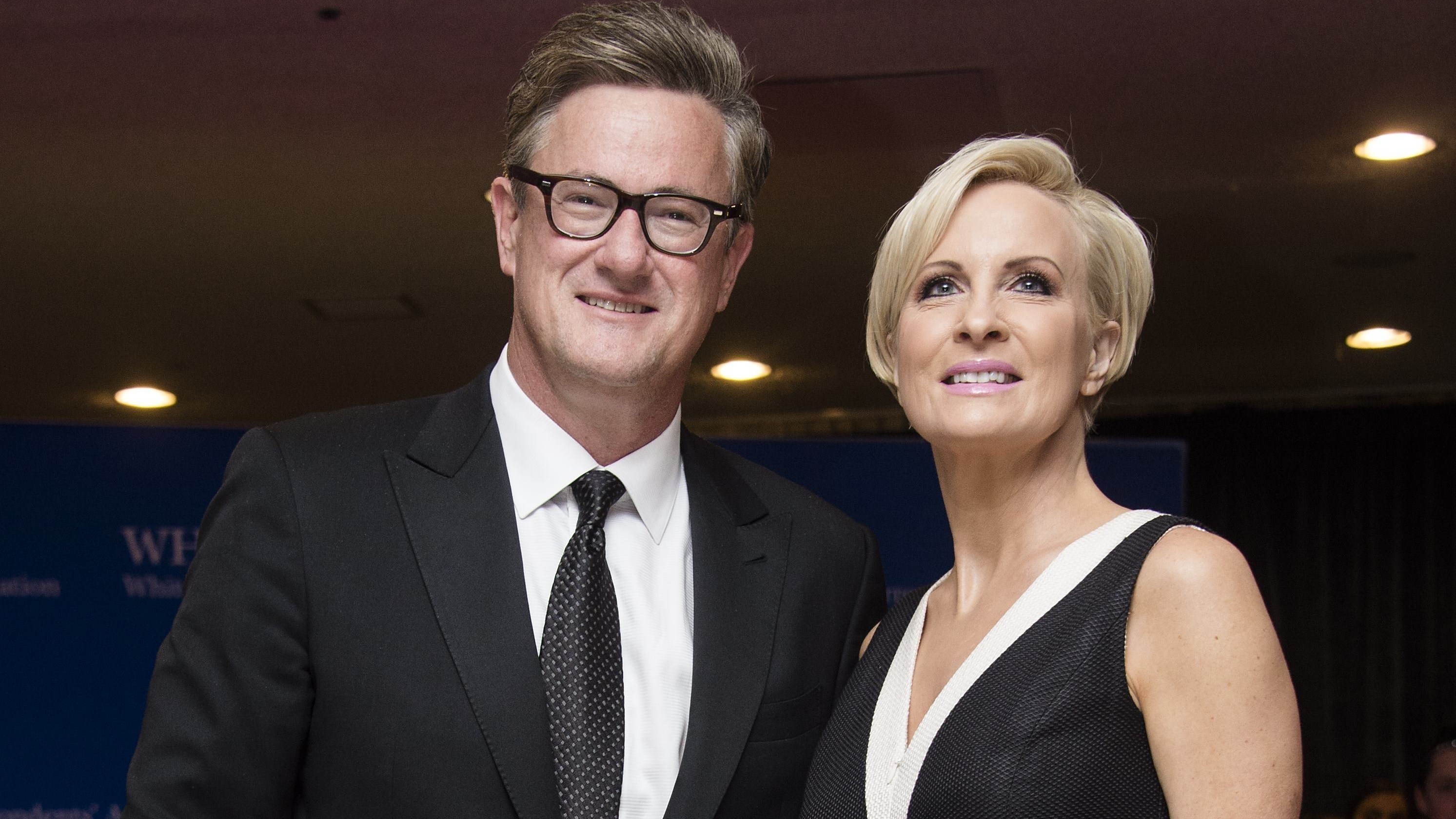 MSNBC <em>Morning Joe</em> hosts Joe Scarborough and Mika Brzezinski arrive at the 2015 White House Correspondents' Association annual dinner. (AFP/Getty Images)