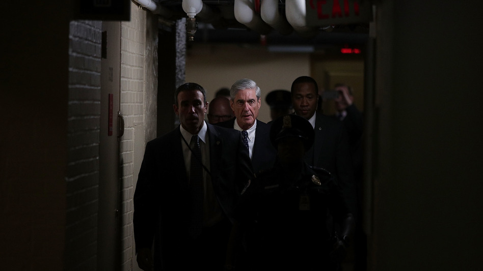 Special counsel Robert Mueller, whom the Justice Department appointed to oversee the investigation into ties between President Trump's campaign and Russia, leaves after a closed meeting with members of the Senate Judiciary Committee at the Capitol. (Alex Wong/Getty Images)