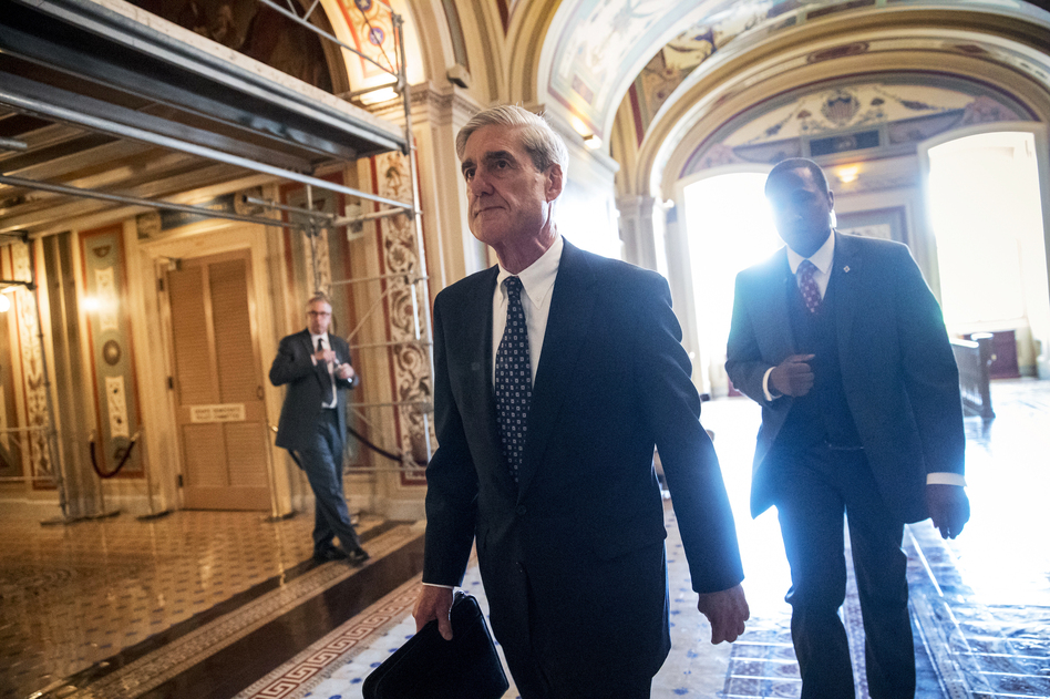 Special counsel Robert Mueller departs after a June 21 closed-door meeting with members of the Senate Judiciary Committee about Russian meddling in the 2016 election and possible connections to the Trump campaign. (J. Scott Applewhite/AP)