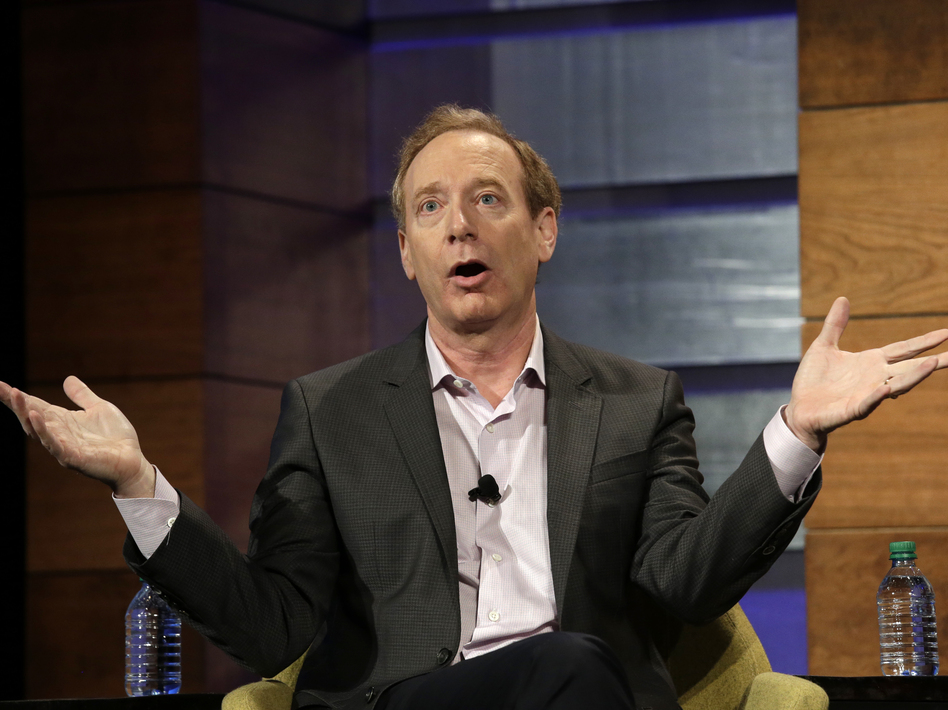 "We should be around the world. But we should also be focused on our own backyards," Microsoft President Brad Smith says. (Elaine Thompson/AP)