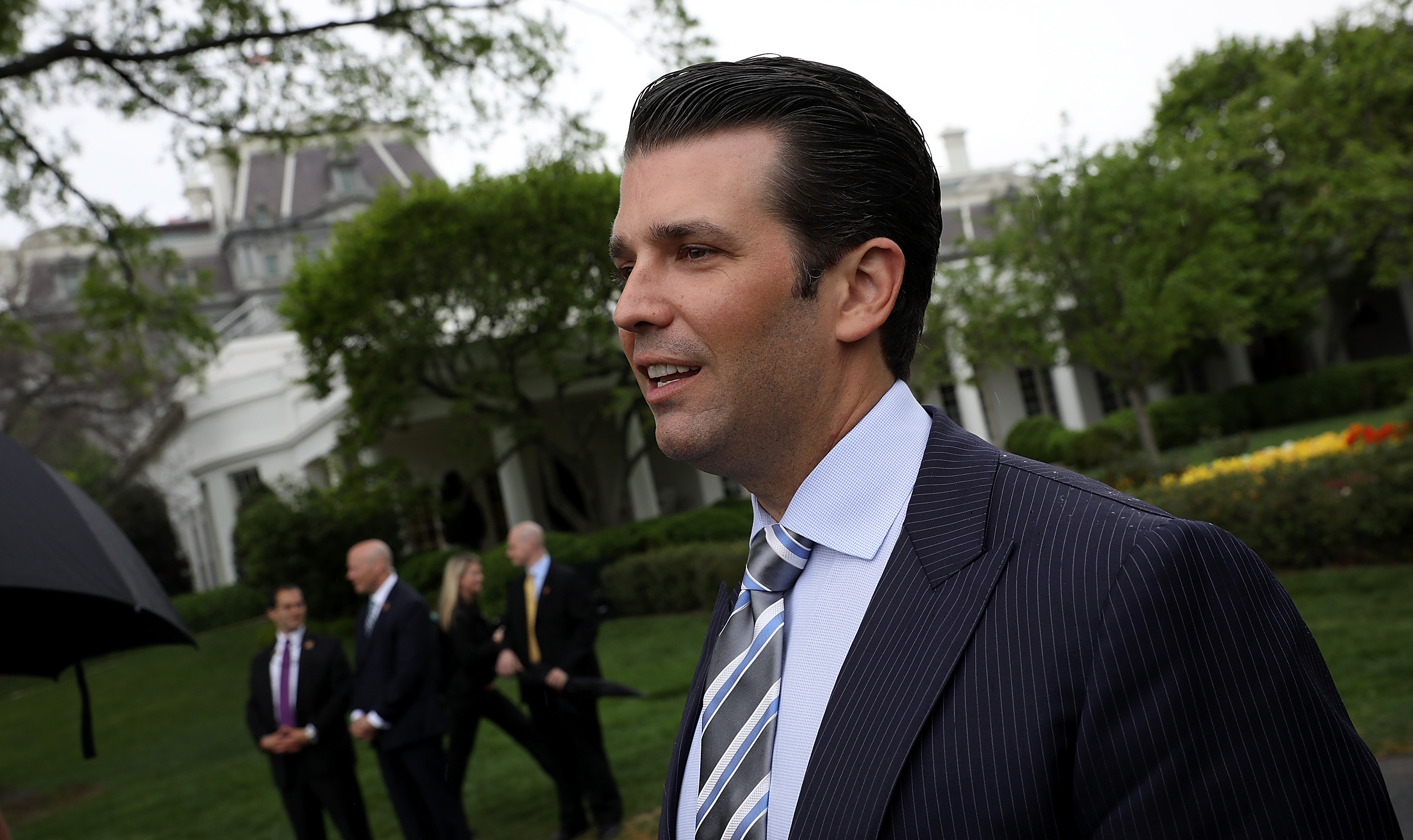 On Tuesday, Donald Trump Jr. tweeted images of emails he exchanged with Rob Goldstone about meeting with a Russian lawyer in 2016. (Getty Images)