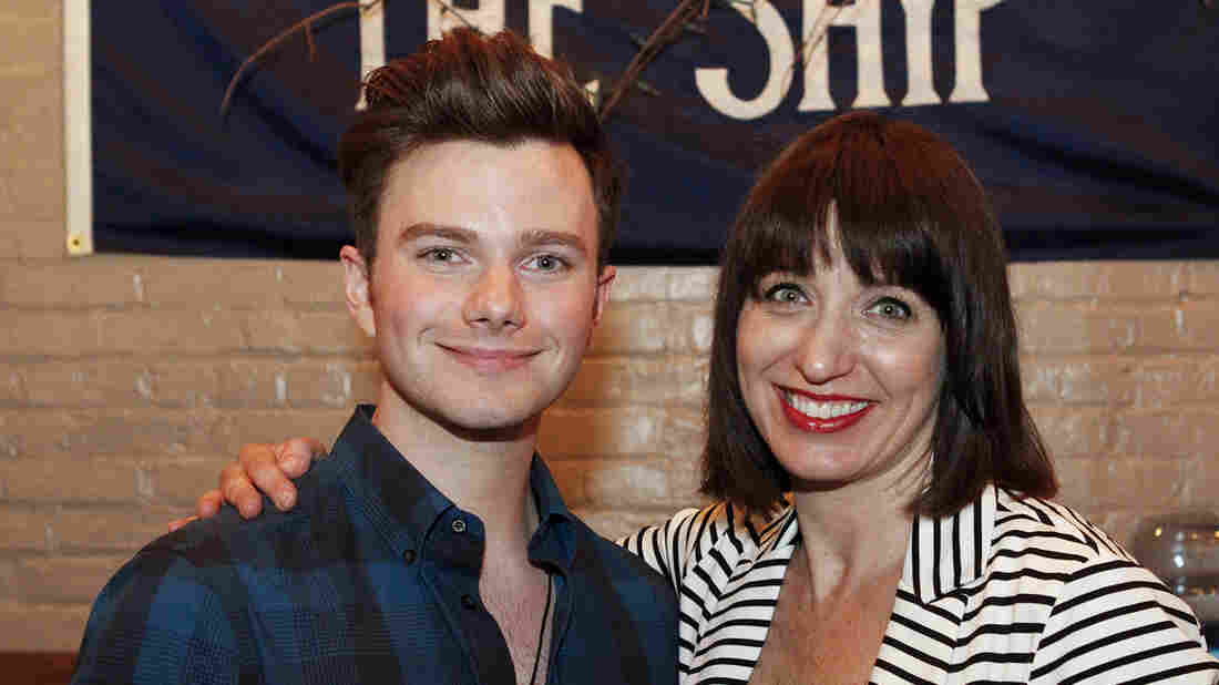 Chris Colfer with host Ophira Eisenberg on Ask Me Another.