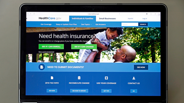 The Healthcare.gov website is seen on a laptop computer.