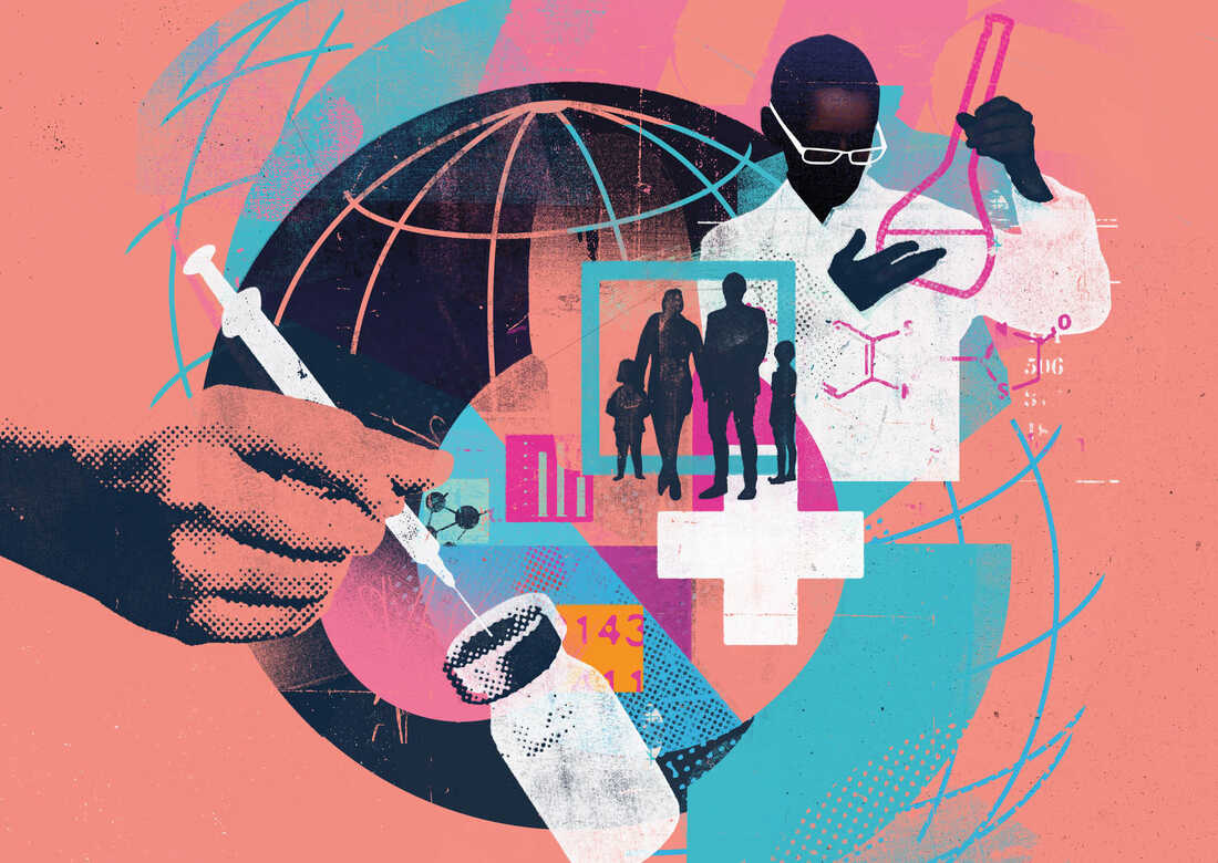Illustration depicting health research.