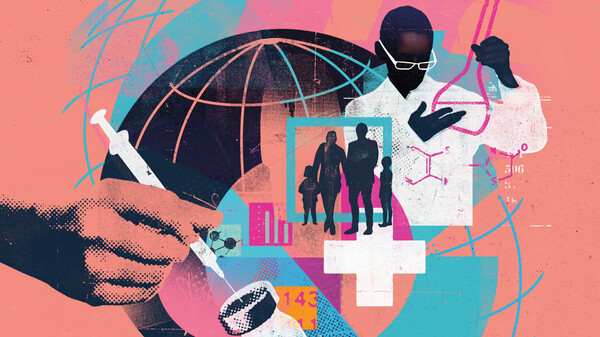 Illustration depicting health research.