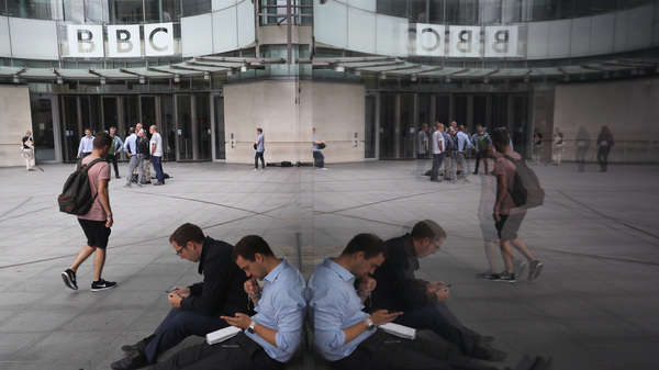 A general view outside BBC Broadcasting House at Portland Place in London on Wednesday, the day the public broadcaster published the pay of its top-earning employees.