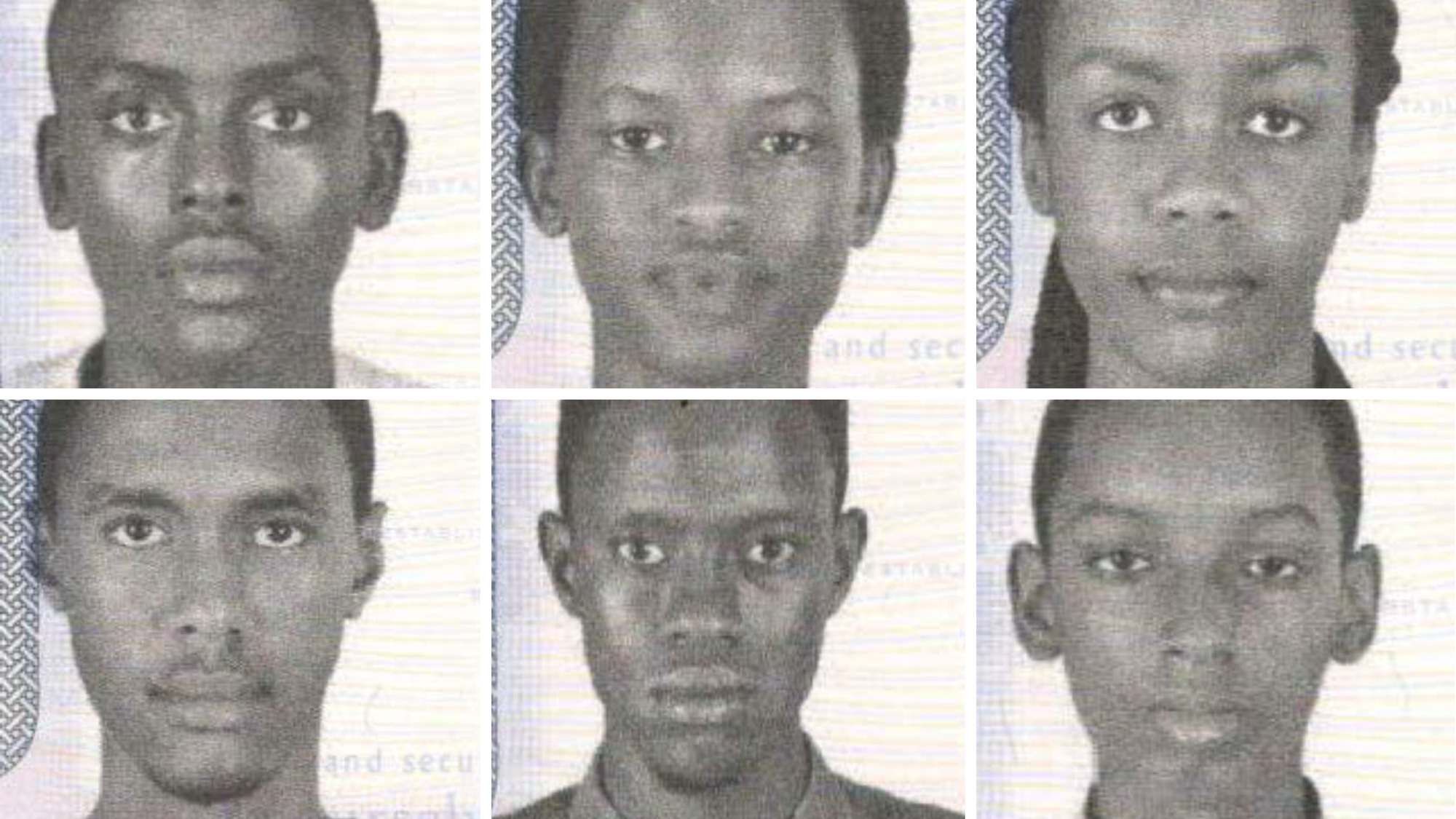 The missing teens are Aristide Irambona, 18 (clockwise from top left), Nice Munezero, 17, Audrey Mwamikazi, 17, Don Ingabire, 16, Richard Irakoze, 18, and Kevin Sabumukiza, 17. (DC Metropolitan Police Department)