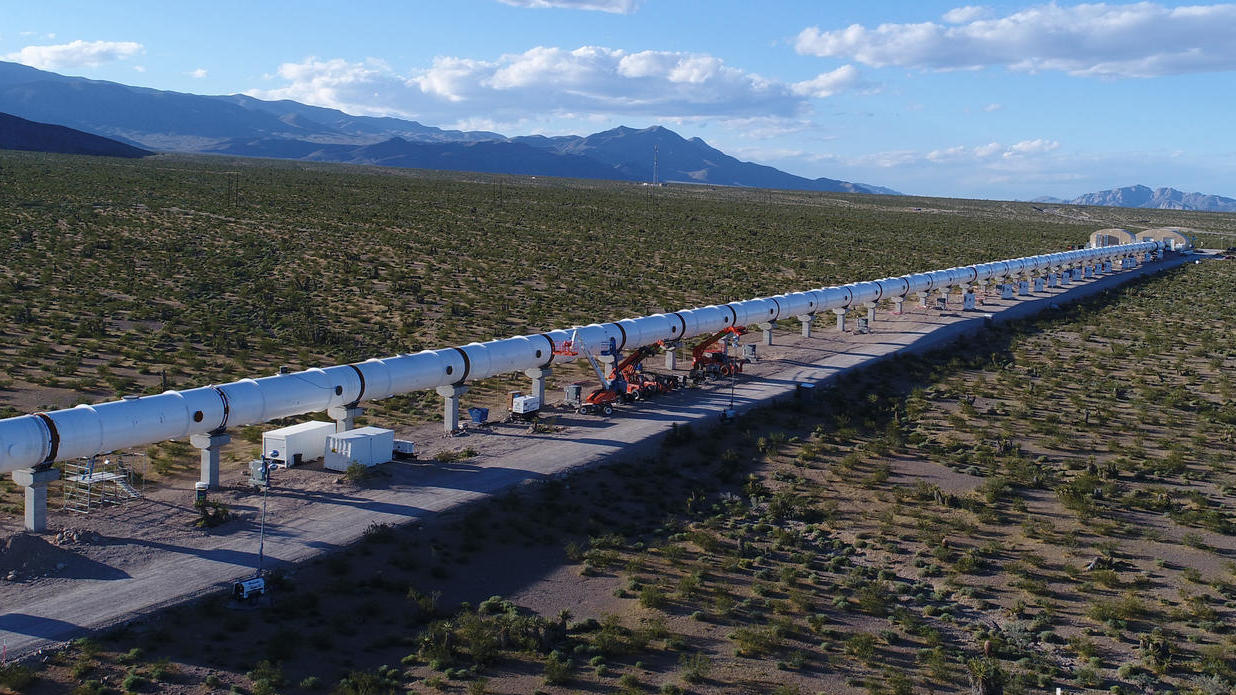 The project recently passed a full systems test on the 500-meter Hyperloop One track in Nevada. (Hyperloop One)