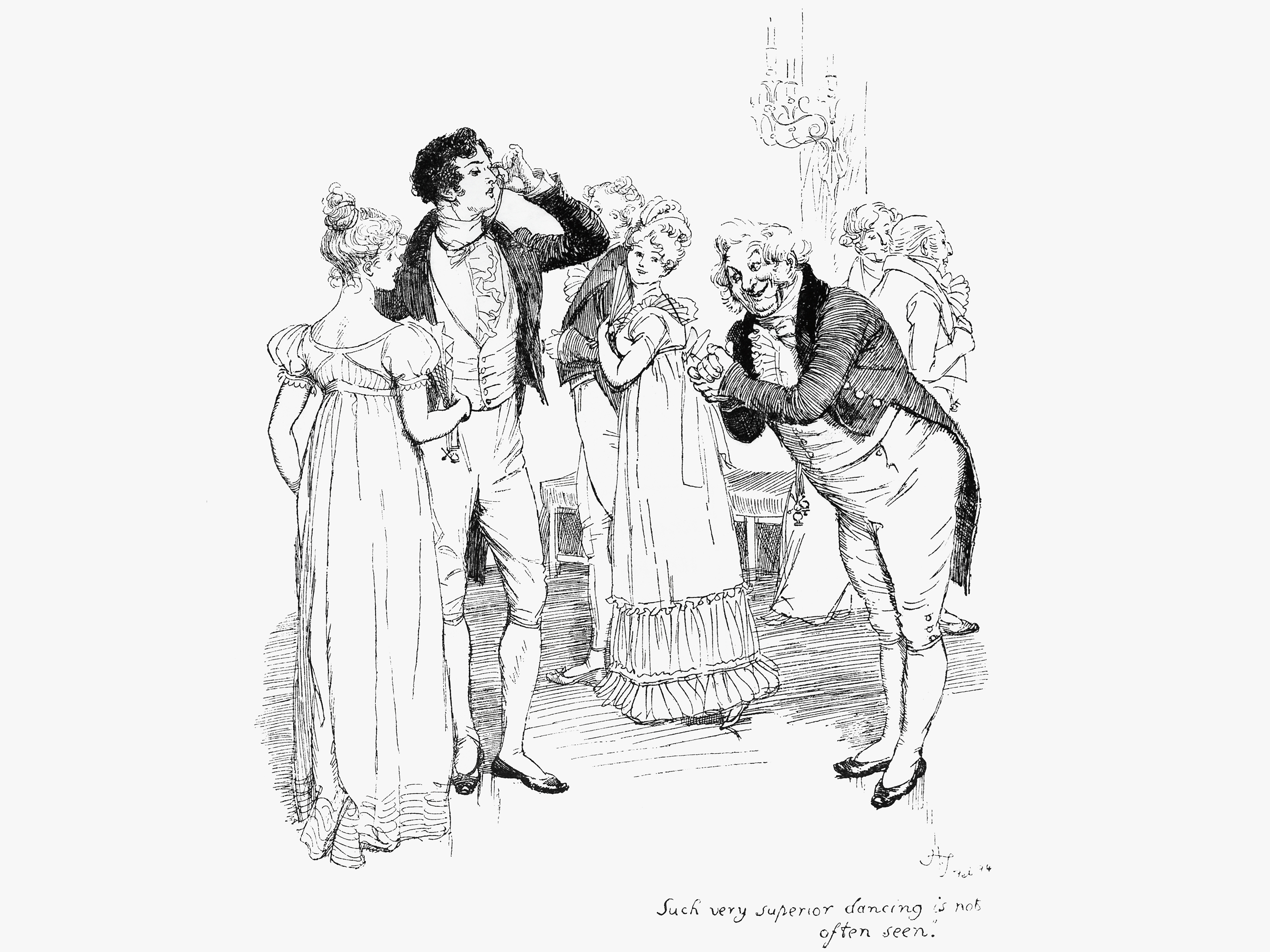 An 1894 engraving depicts chapter 18 of Jane Austen's <em>Pride and Prejudice. </em> (Getty Images)