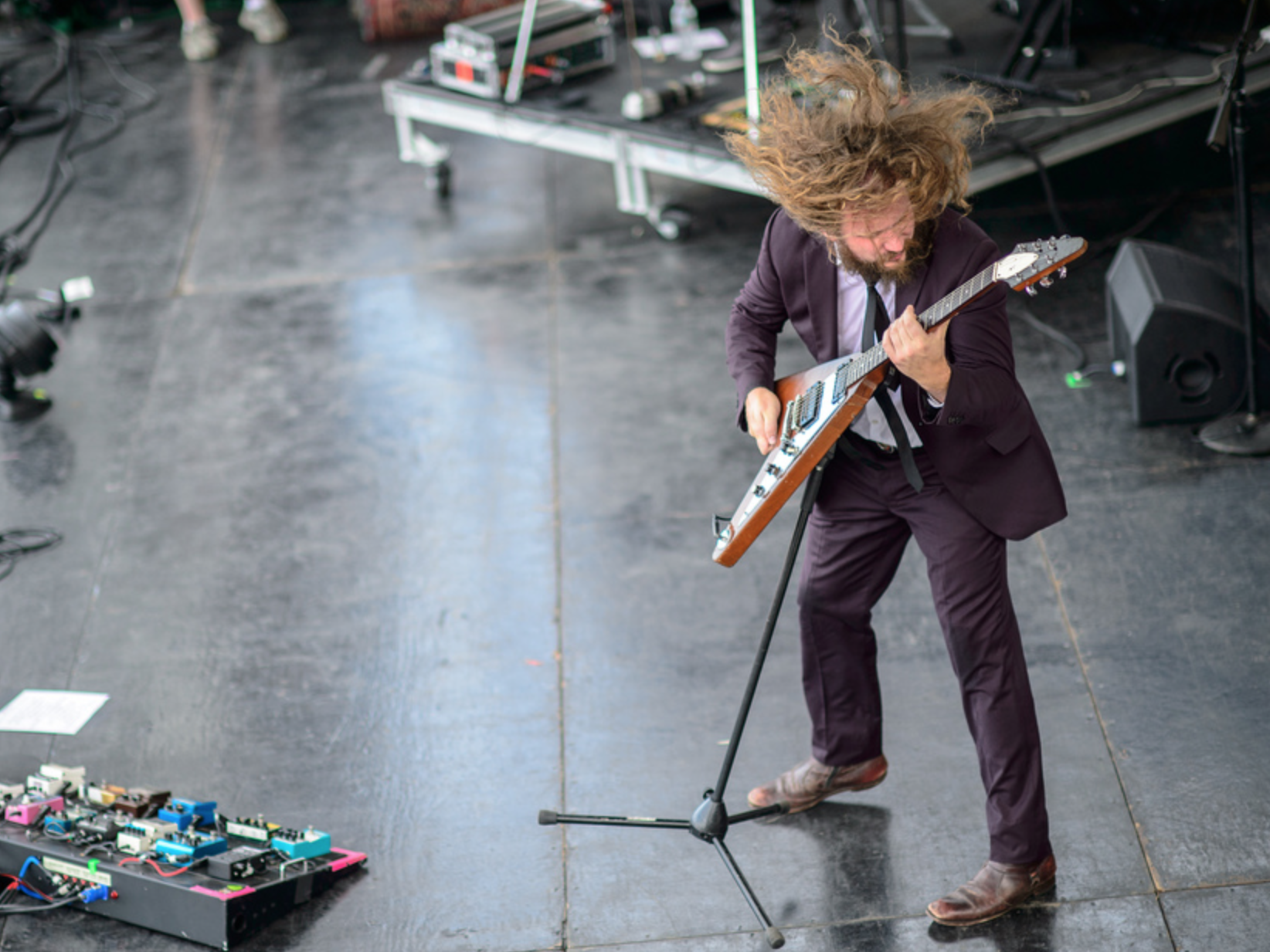Jim James, a frequent performer at the Newport Folk Festival, returns again this year. He's seen here in a set from 2013. (For NPR music)