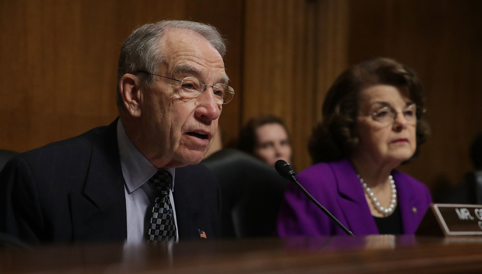Senate Judiciary Committee Chairman Charles Grassley, R-Iowa, and ranking member Sen. Dianne Feinstein, D-Calif., are holding a hearing on Wednesday about foreign agents. (Chip Somodevilla/Getty Images)