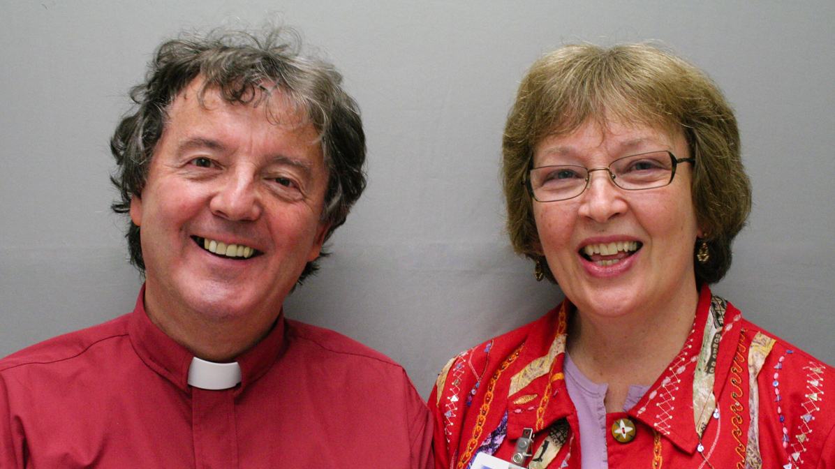The Rev. Noel Hickie was working as a hospital chaplain when he met Marcia Hilton, a bereavement counselor at a hospital in Eugene, Ore. For 25 years they often worked together on hospice teams. (Courtesy of StoryCorps)
