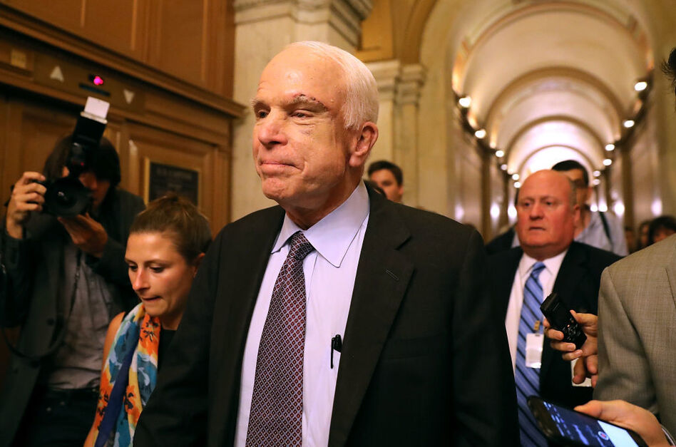 Sen. John McCain says defeat of the Republican plan to repeal the Affordable Care Act is a chance for a fresh start. (Justin Sullivan/Getty Images)