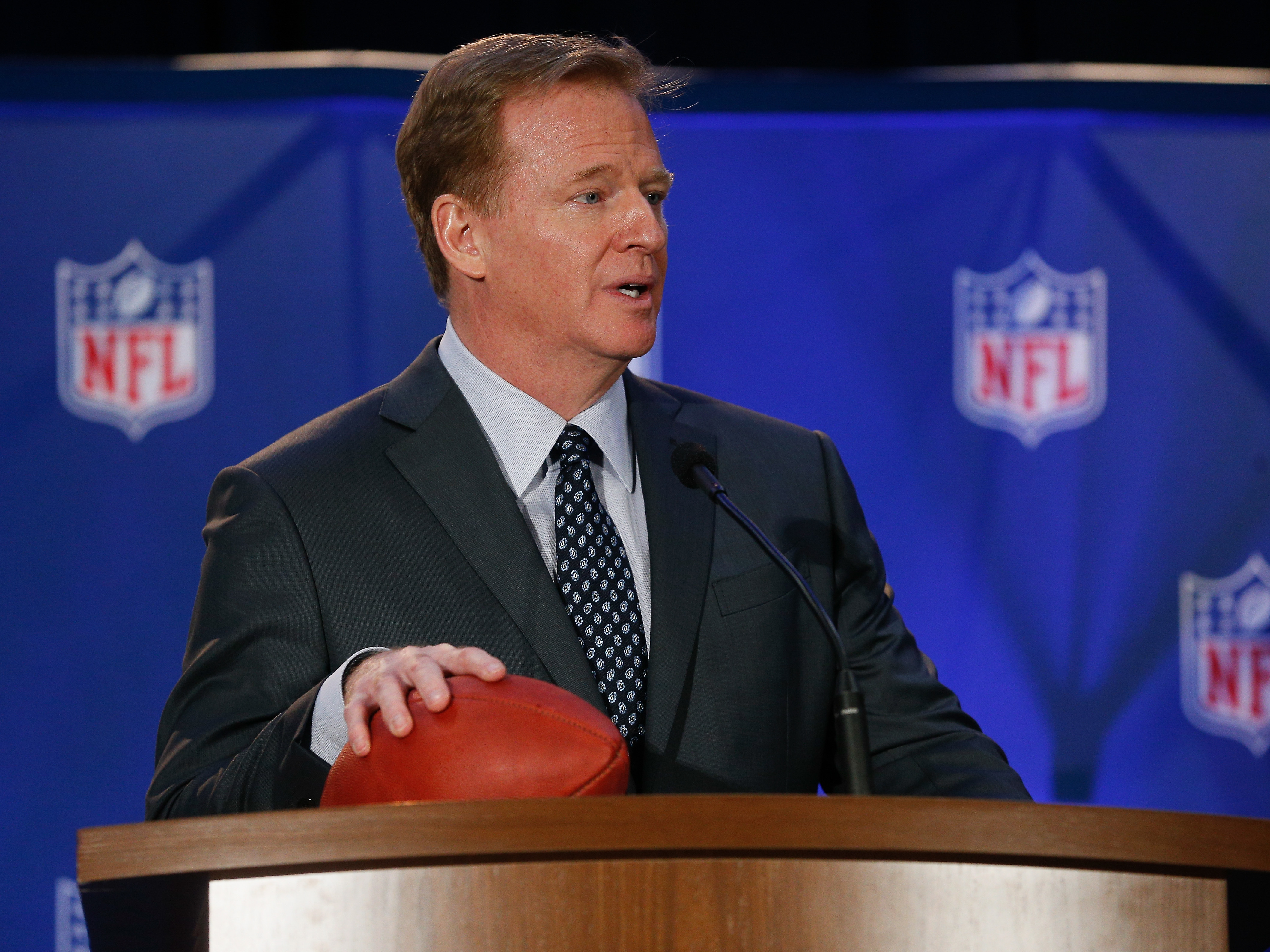A $30 million partnership between the NFL and the National Institutes of Health is set to expire at the end of August, with much of the NFL's pledged money unspent. Above, NFL Commissioner Roger Goodell in February. (Getty Images)
