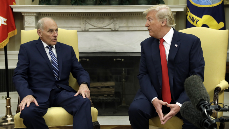 New White House chief of staff John Kelly was sworn in by President Trump on Monday. (Evan Vucci/AP)