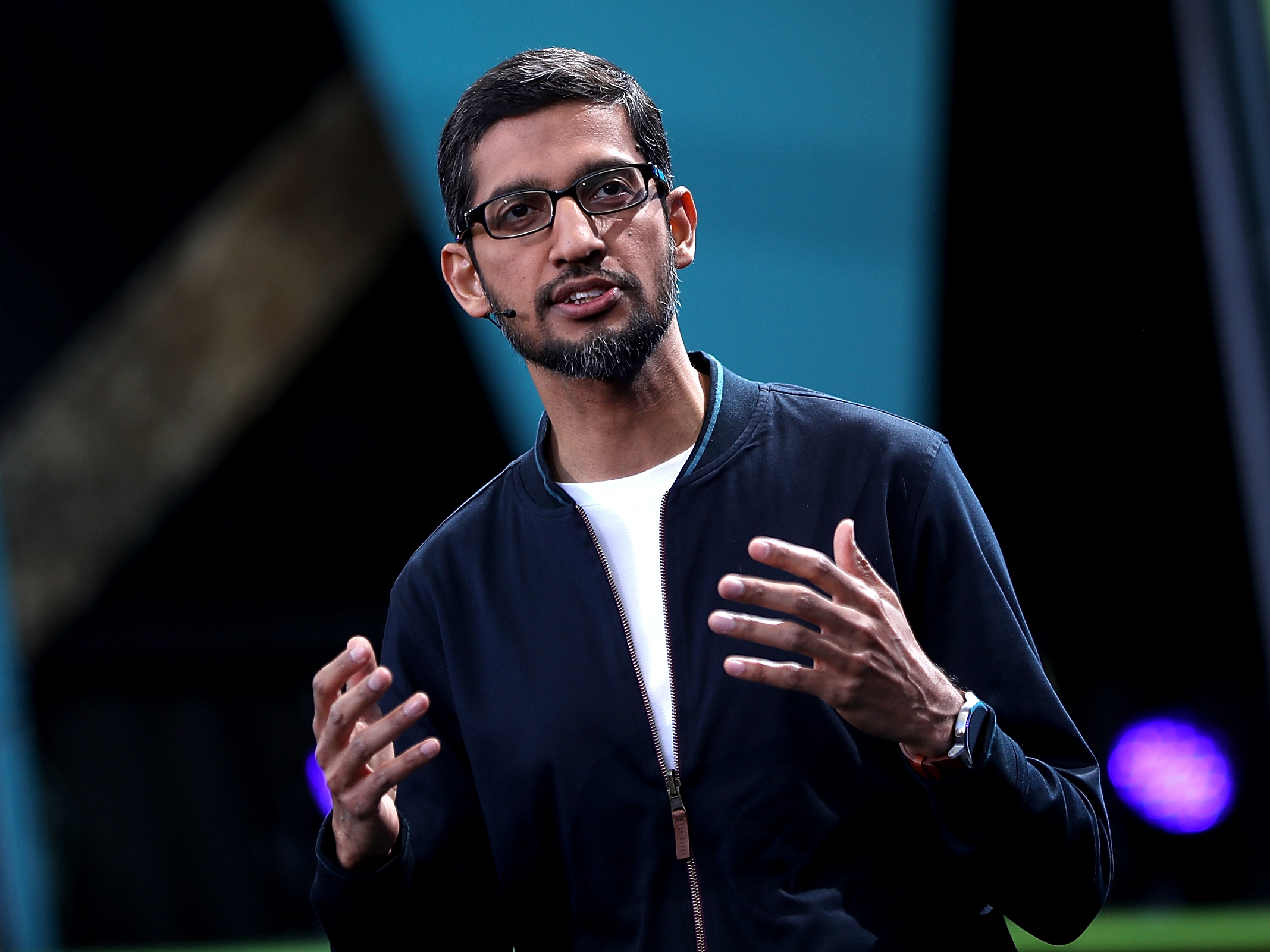 Google CEO Sundar Pichai says that he supports the right of workers to express themselves but that a senior engineer's memo had gone too far. (Getty Images)