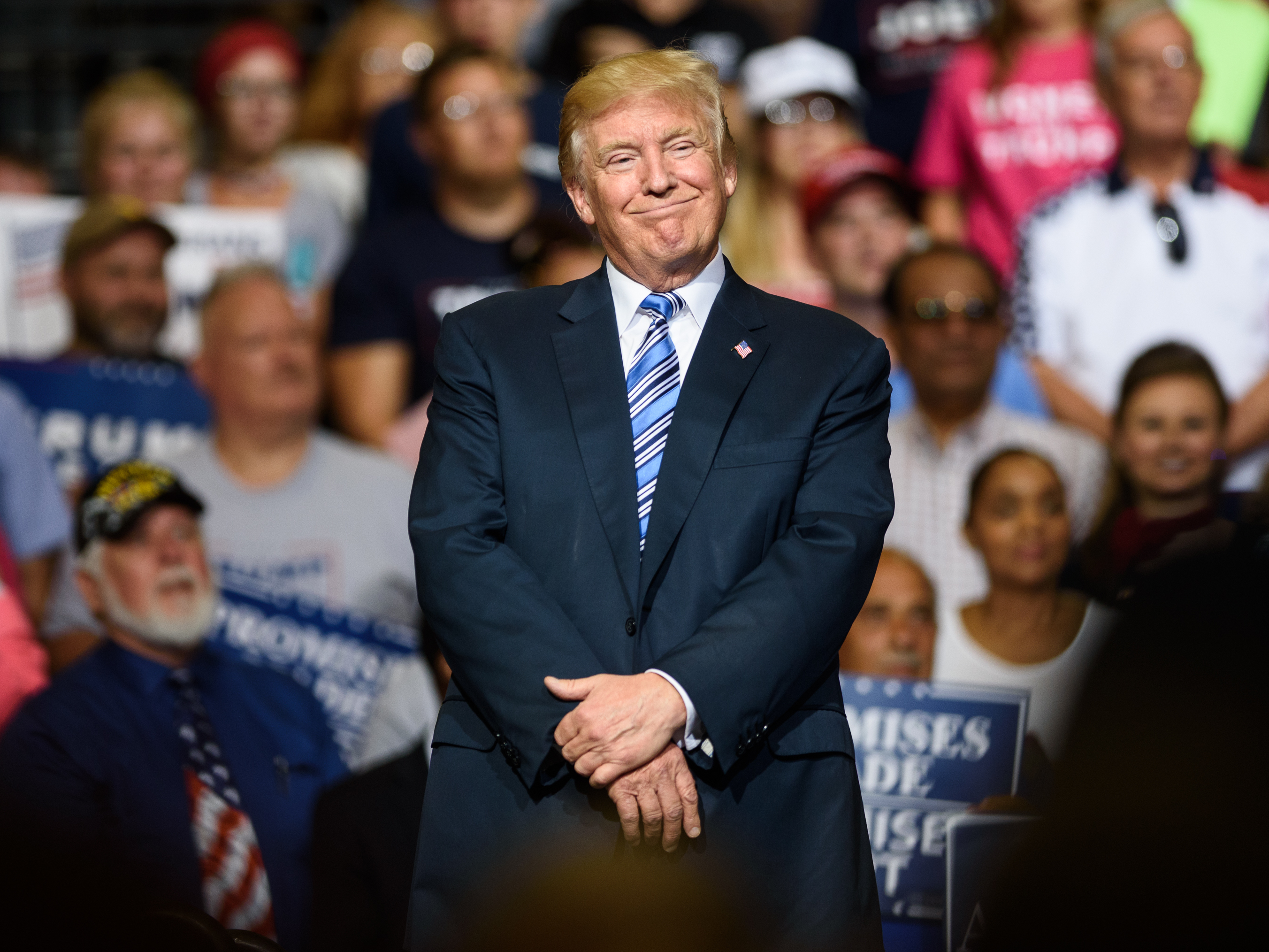 Now that he's president, Trump is sounding more positive about the economy