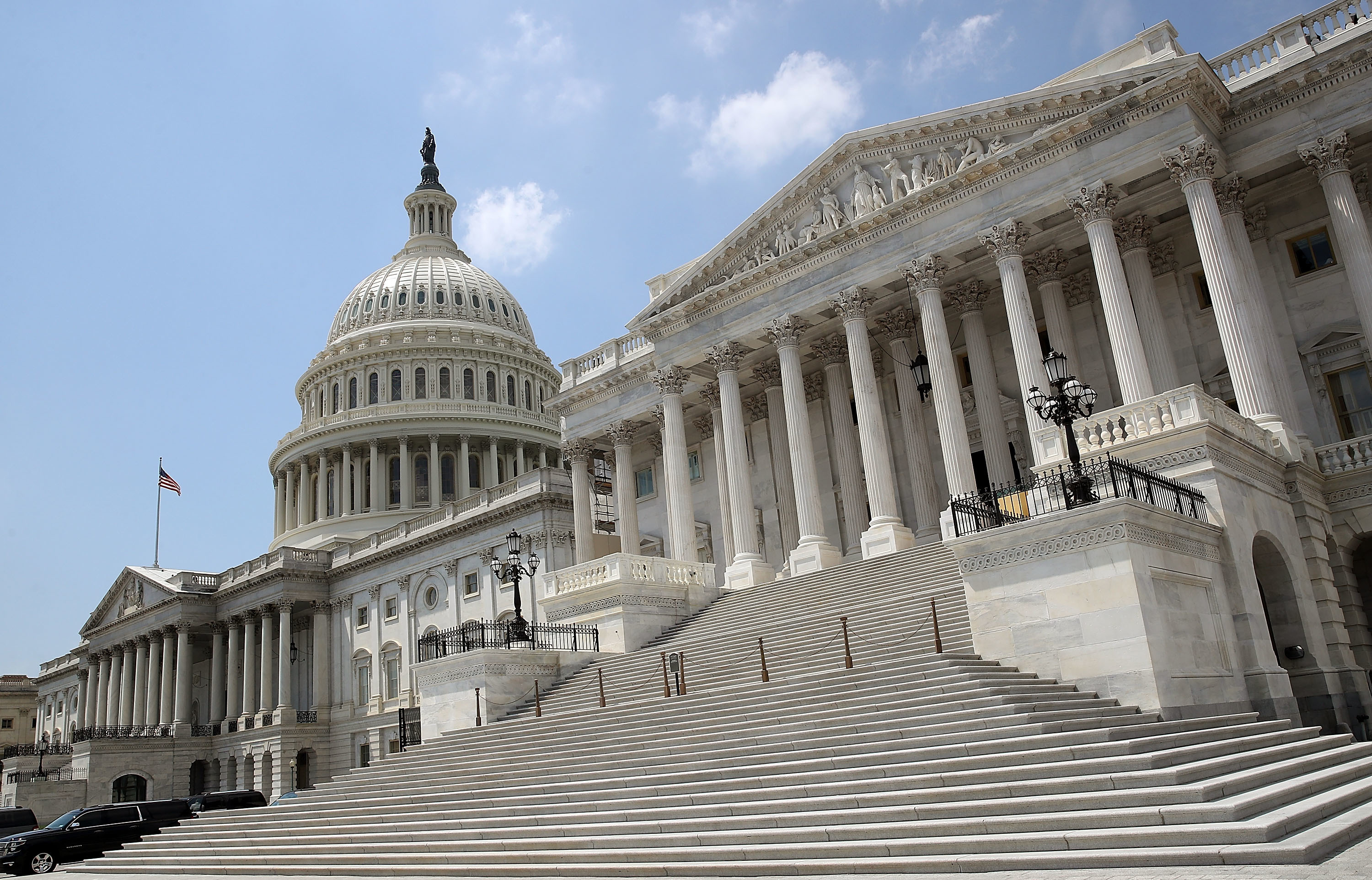 The Senate side of the Capitol building is shown on the last day of the summer session on Aug. 3. The Senate is scheduled to return from summer break on Sept. 5. (Getty Images)