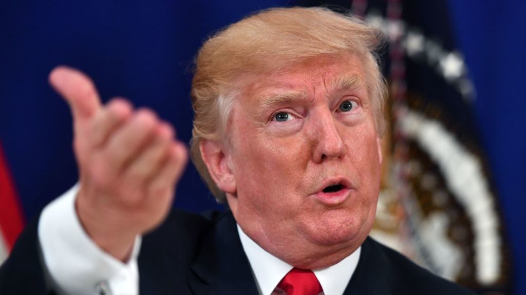President Trump speaks during a security briefing on Thursday at the Trump National Golf Club in Bedminster, N.J.