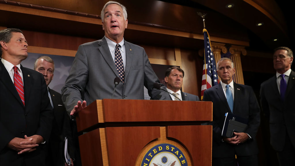 Sen. Luther Strange, R-Ala., has been endorsed by Senate Majority Leader Mitch McConnell and President Trump ahead of Tuesday's GOP special Senate primary. (Getty Images)