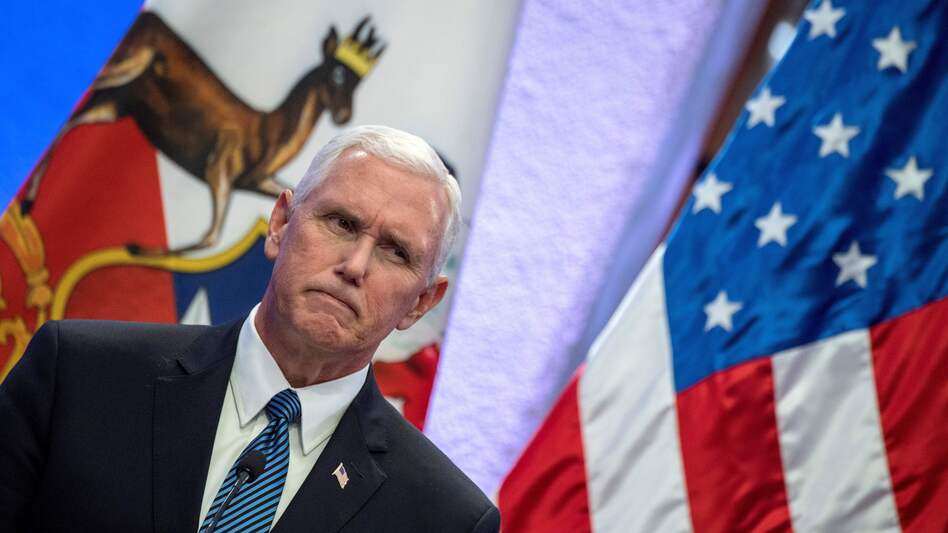 Vice President Pence, speaking in Chile on Monday, said the "president has been clear on this tragedy and so have I" but did not address the president's reversal on the white nationalist protesters. (Martin Bernett/AFP/Getty Images)