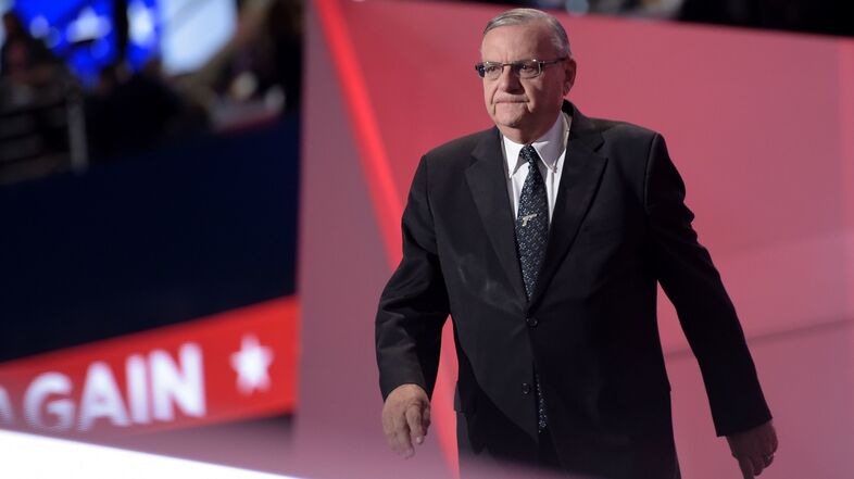 Arizona Sheriff Joe Arpaio spoke in support of then-candidate Donald Trump at the Republican National Convention last summer. (Brendan Smialowski/AFP/Getty Images)