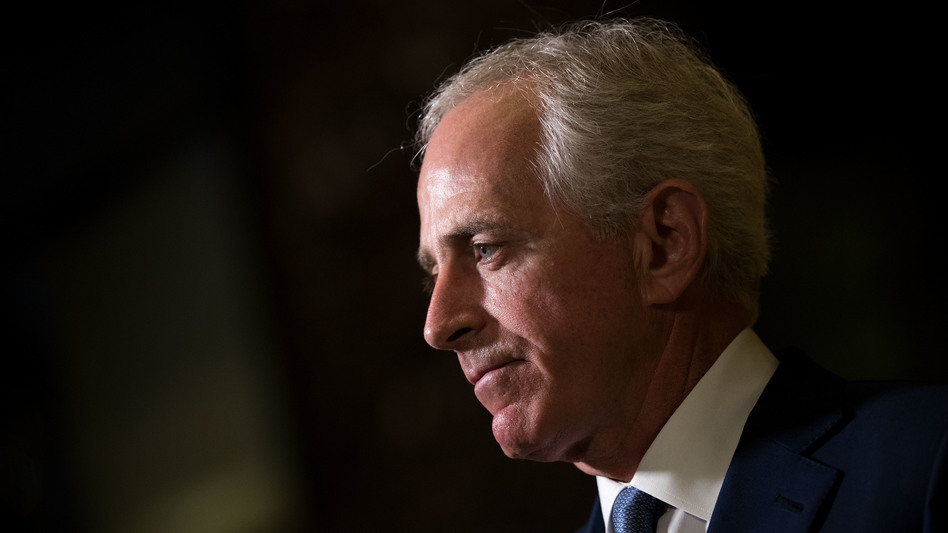 Sen. Bob Corker, R-Tenn., speaks to reporters after meeting with President-elect Donald Trump at Trump Tower on Nov. 29, 2016. (Drew Angerer/Getty Images)